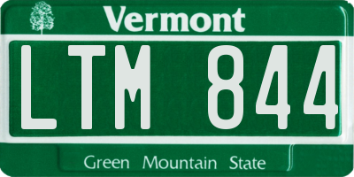 VT license plate LTM844