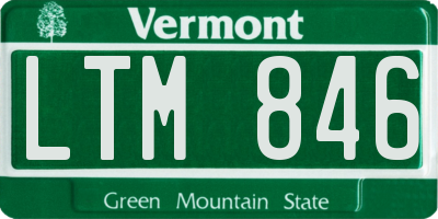 VT license plate LTM846