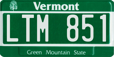 VT license plate LTM851