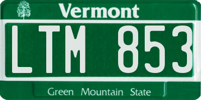 VT license plate LTM853