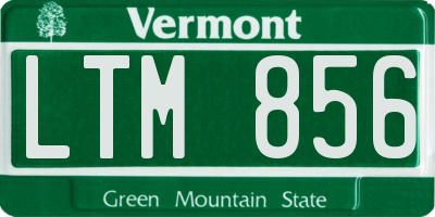 VT license plate LTM856