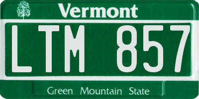 VT license plate LTM857