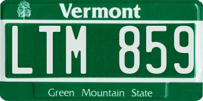 VT license plate LTM859