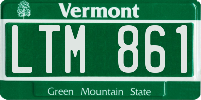 VT license plate LTM861