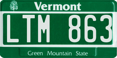 VT license plate LTM863