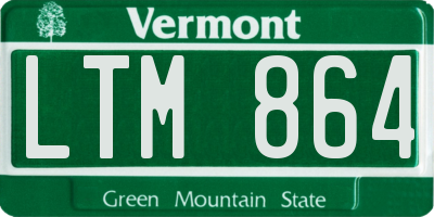 VT license plate LTM864