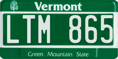 VT license plate LTM865