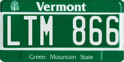 VT license plate LTM866