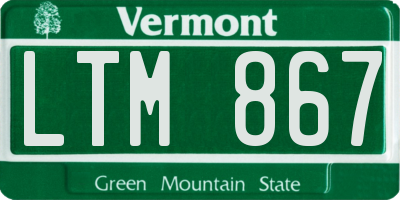 VT license plate LTM867
