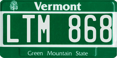 VT license plate LTM868