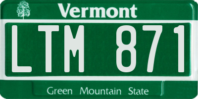 VT license plate LTM871