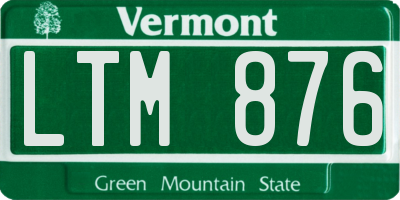 VT license plate LTM876