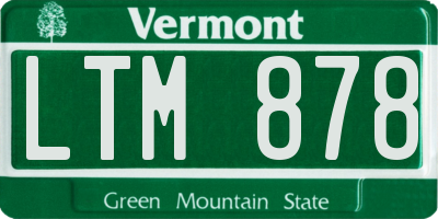 VT license plate LTM878