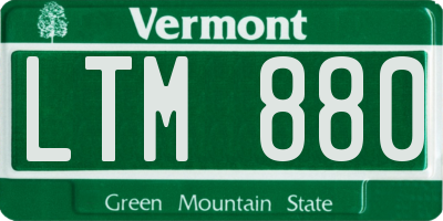 VT license plate LTM880
