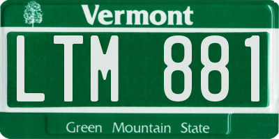 VT license plate LTM881