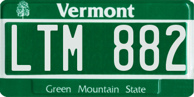 VT license plate LTM882