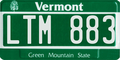 VT license plate LTM883