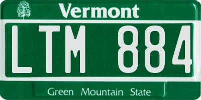VT license plate LTM884