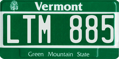 VT license plate LTM885
