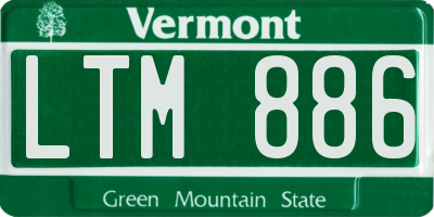 VT license plate LTM886