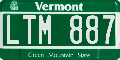 VT license plate LTM887