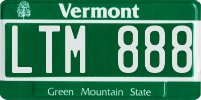 VT license plate LTM888