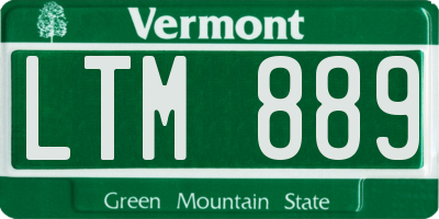 VT license plate LTM889