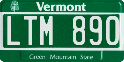 VT license plate LTM890