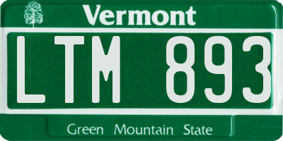 VT license plate LTM893