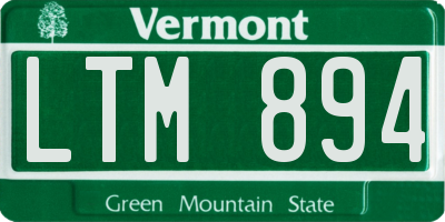 VT license plate LTM894
