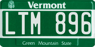 VT license plate LTM896