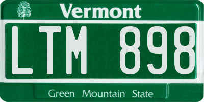 VT license plate LTM898