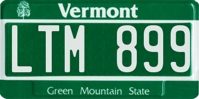 VT license plate LTM899