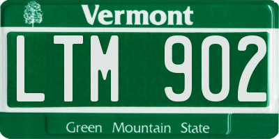 VT license plate LTM902
