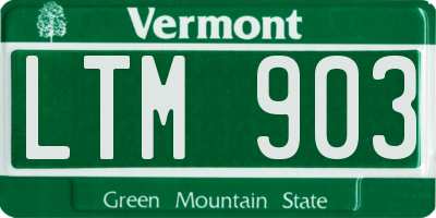 VT license plate LTM903