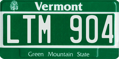 VT license plate LTM904