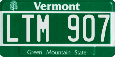 VT license plate LTM907
