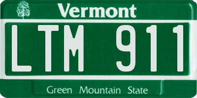 VT license plate LTM911