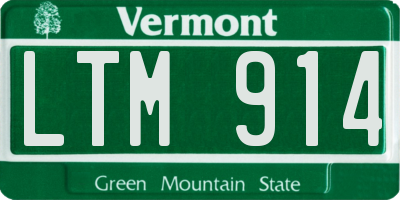 VT license plate LTM914