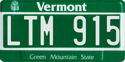 VT license plate LTM915