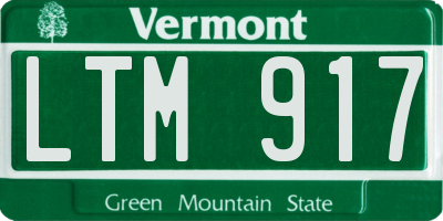 VT license plate LTM917