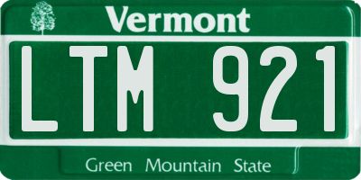 VT license plate LTM921