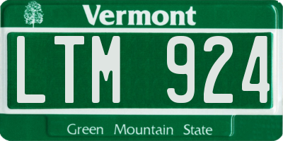 VT license plate LTM924