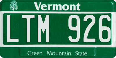 VT license plate LTM926