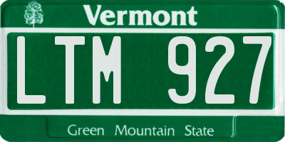 VT license plate LTM927