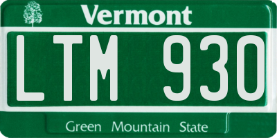 VT license plate LTM930