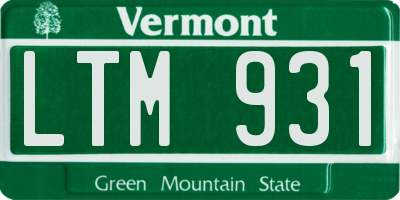 VT license plate LTM931