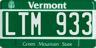 VT license plate LTM933