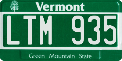 VT license plate LTM935