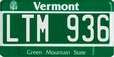 VT license plate LTM936